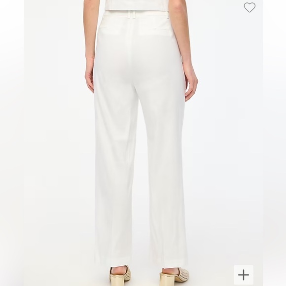 J crew Linen-blend wide-leg pleated trouser pant - Picture 2 of 5